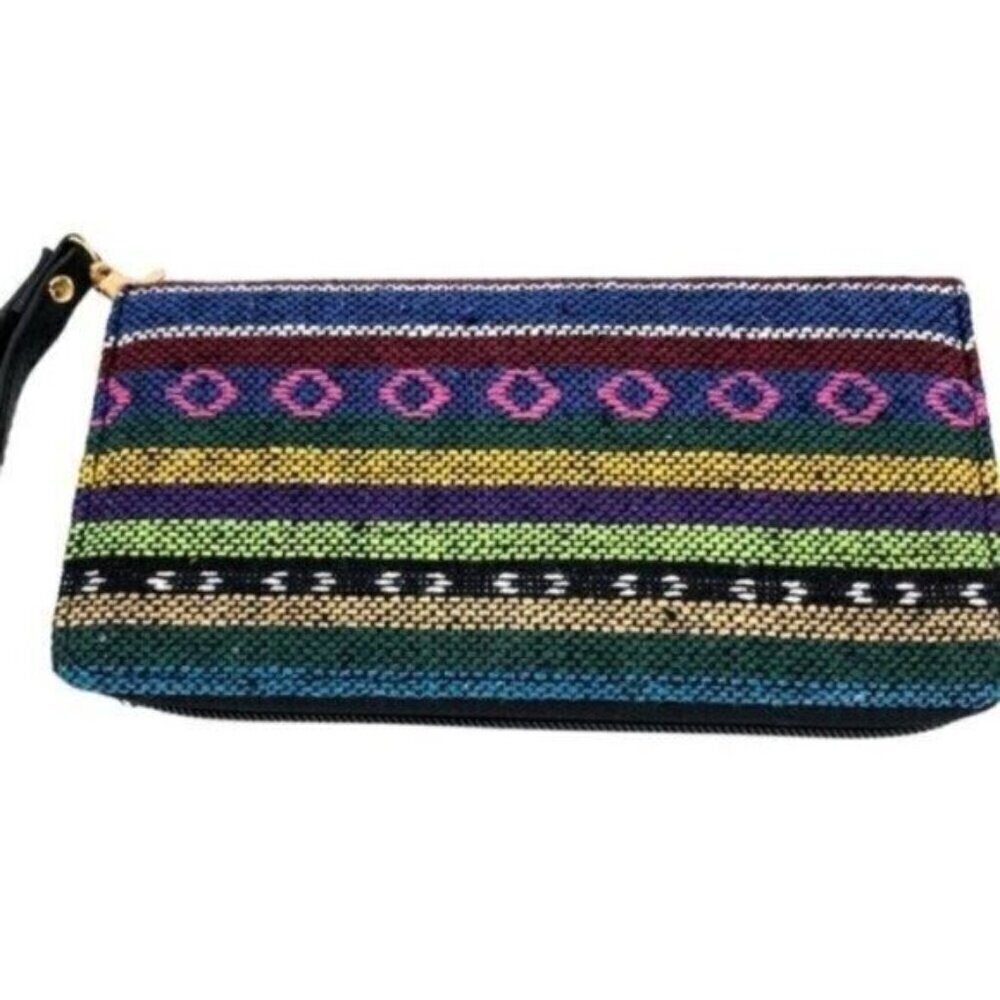 Western Aztec Southwestern Woven Wallet Wristlet - Picture 2 of 9
